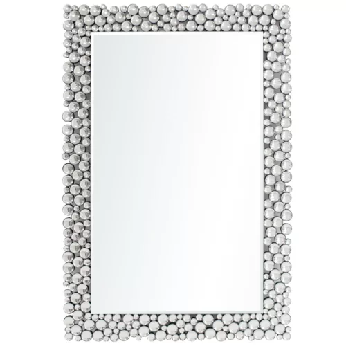  Ezüst fali tükör kristályhatású kerettel – 120 × 80 × 2,5 cm