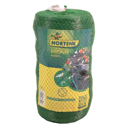 BIRDNET HDPE extrudált madárháló, rombusz szemformájú - zöld 4 x 50 m