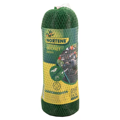 BIRDNET HDPE extrudált madárháló, rombusz szemformájú - zöld 2 x 50 m