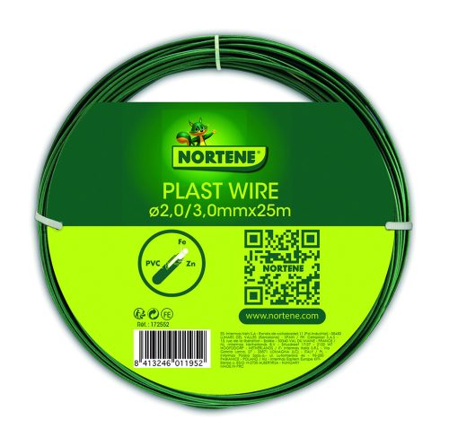 PLAST WIRE műanyag bevonatos galvanizált dróthuzal - zöld 2,0/3,0 mm x 25 m