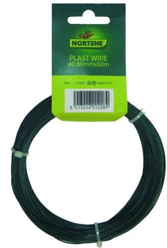 PLAST WIRE műanyag bevonatos galvanizált dróthuzal - zöld 0,6/0,8 mm x 50 m