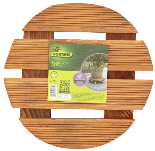 FLORA ROLL LASURÉ keményfa virágalátét - világosbarna Ø 30 cm