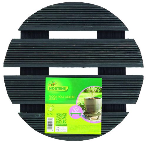 FLORA ROLL COLOR keményfa virágalátét - antracit Ø 30 cm