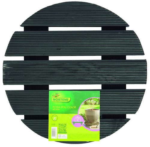 FLORA ROLL COLOR keményfa virágalátét - antracit Ø 40 cm