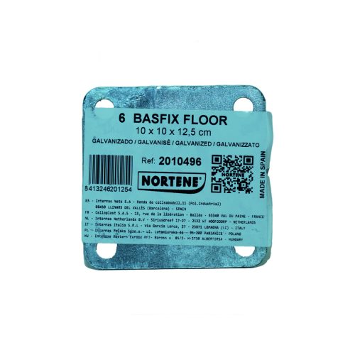 BASFIX FLOOR fém rögzítő talp - szürke 10 x 10 x 12,5 cm