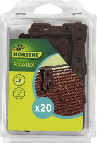 FIXATEX szögletes rögzítő kapocs szőtt árnyékoló hálóhoz - barna 2 x 2,5 cm