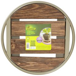   FLORA ROLL METAL WOOD fém-fa virágalátét  - szürke- barna  Ø 35 cm