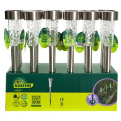 ATUSA leszúrható napelemes lámpa - ezüst Ø 5,5 x 31 cm