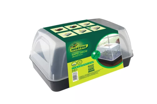 RAPID GROW mini üvegház palántáknak - fekete- színtelen 38 x 24 x 19 cm