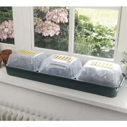   RAPID GROW WINDOW ablakba helyezhető, 3 részes mini üvegház szett - zöld- színtelen 22 x 17,5 x 13 cm  x 3 db