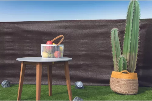 RECYNET - szőtt árnyékoló háló gomblyukakkal  - barna 1,5 x 10 m