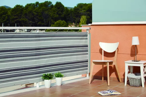 BALCONY CITY dekoratív, szőtt árnyékoló - szürke-fekete 0,9 x 3 m