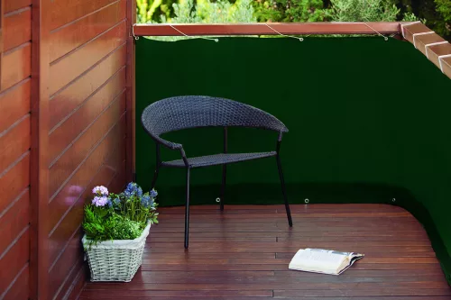 BALCONY EASY szőtt háló korlátra fém fűzőlyukakkal - zöld 0,9 x 5 m