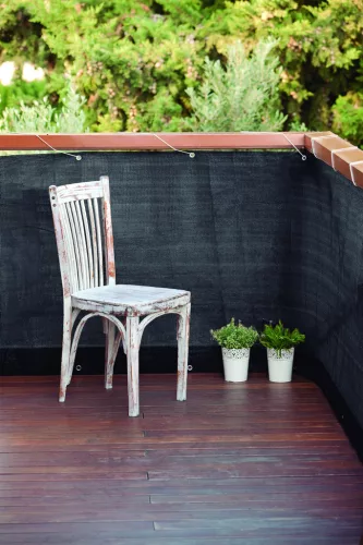 BALCONY EASY szőtt háló korlátra fém fűzőlyukakkal - antracit 0,9 x 5 m