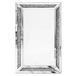 Ezüst csillogó keretes falitükör 120×80 cm