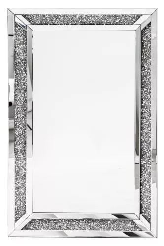 Ezüst csillogó keretes falitükör 120×80 cm