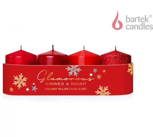 ADVENTI Gyertya Glamours 50x70mm 4db-os Piros