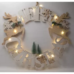 LED es dísz Merry Christmas felirattal 46,5x46,5x1,5 cm 