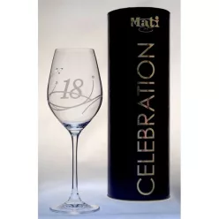   Boros pohár "Celebration 18 yr" felirattal, Swarovski kristállyal 360 ml 22,5x8 cm