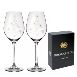   Boros pohár Swarovski kristállyal, karácsonyi 360 ml 22,5x8 cm  2db/szett