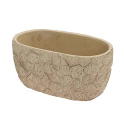 Kaspó ovális levél mintával 20,3x11,3x9,8 cm