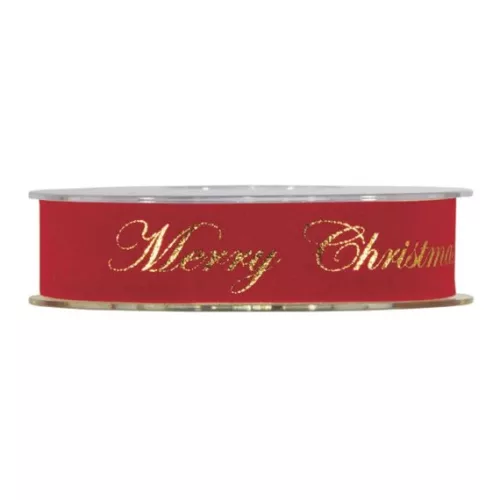 Szalag "Merry Christmas" fellirattal 25 mm x 10 m
