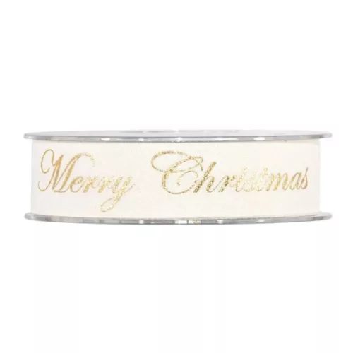 Szalag "Merry Christmas" fellirattal 25 mm x 10 m
