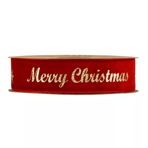Szalag "Merry Christmas" felirattal 25 mm x 10 m