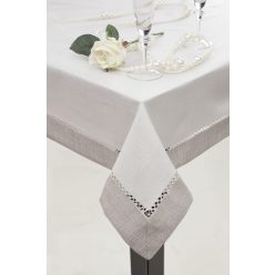 Emma azsúrozott asztali futó Fehér/ezüst 40x140 cm