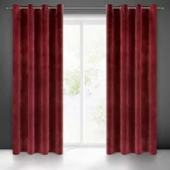   Villa bársony sötétítő függöny Burgundi vörös 140x250 cm