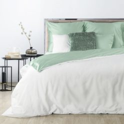   Nova3 pamut-szatén kétoldalas ágyneműhuzat Fehér/menta 160x200 cm - 70x80 cm 2db
