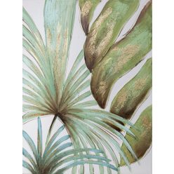   Növényi motívumot ábrázoló kézzel festett falikép 63a Zöld 60x80 cm