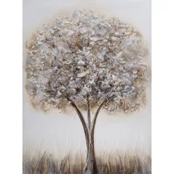 Kézzel festett falikép egy fával 323 Fehér 50x70x3 cm