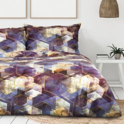   Vitrage pamut-szatén ágyneműhuzat Bíbor/barna 220x200 cm - 70x80 cm 2db