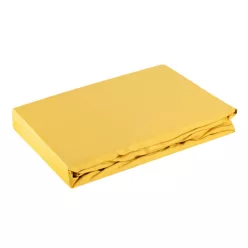   Nova3 pamut-szatén gumis lepedő Mustársárga 220x200 cm +30 cm