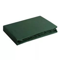   Nova3 pamut-szatén gumis lepedő Sötétzöld 100x200 cm +25 cm