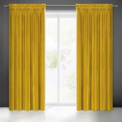   Samanta bársony sötétítő függöny Mustársárga 140x270 cm