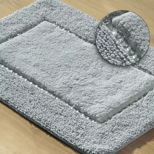 Chic pamut fürdőszobaszőnyeg kristályokkal Ezüst 60x90 cm