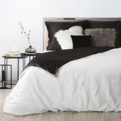   Nova3 pamut-szatén kétoldalas ágyneműhuzat Fehér/fekete 160x200 cm - 70x80 cm 2db