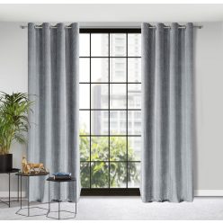   Lussi áttört jacquard mintás bársony függöny Acélszürke 140x250 cm