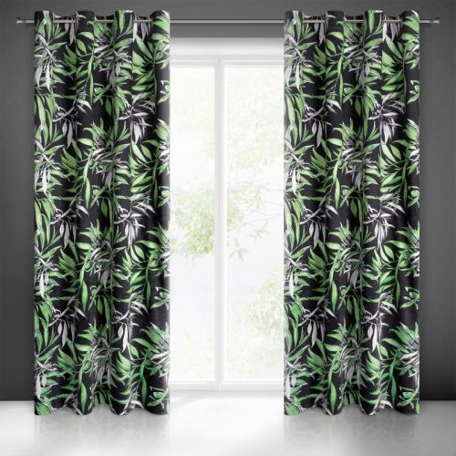 Zoja Pierre Cardin bársony sötétítő függöny Fekete/zöld 140x250 cm