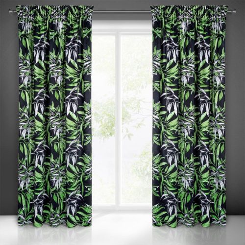 Zoja Pierre Cardin bársony sötétítő függöny Fekete/zöld 140x270 cm