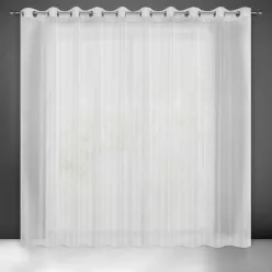   Emma fényes szállal átszőtt fényáteresztő függöny Fehér/ezüst 290x250 cm