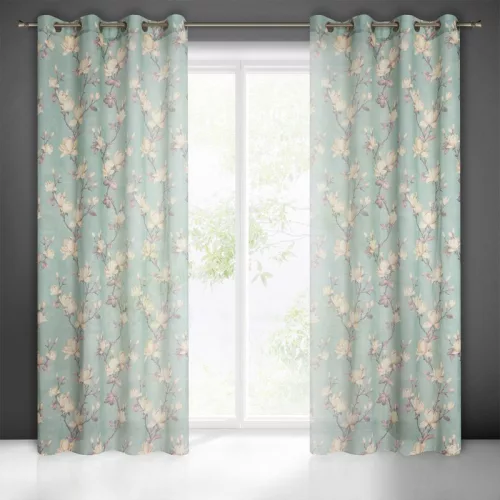 Luna mintás dekor függöny Menta/rózsaszín 140x250 cm