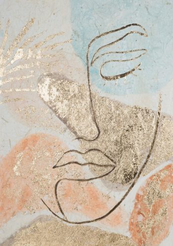 Arc absztrakt kollázs 399a Bézs/arany 50x70 cm