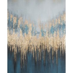 Arany absztrakt festmény 445 Gránátkék/arany 80x100 cm