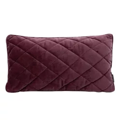   Téglalap alakú steppelt bársony díszpárna töltettel Bordó 30x50 cm