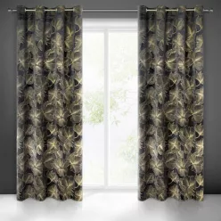   Stella bársony sötétítő függöny Fekete/arany 140x250 cm