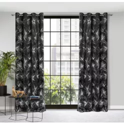   Stella bársony sötétítő függöny Fekete/ezüst 140x250 cm