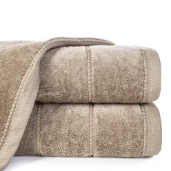 Mari csíkos törölköző Világosbarna 50x90 cm